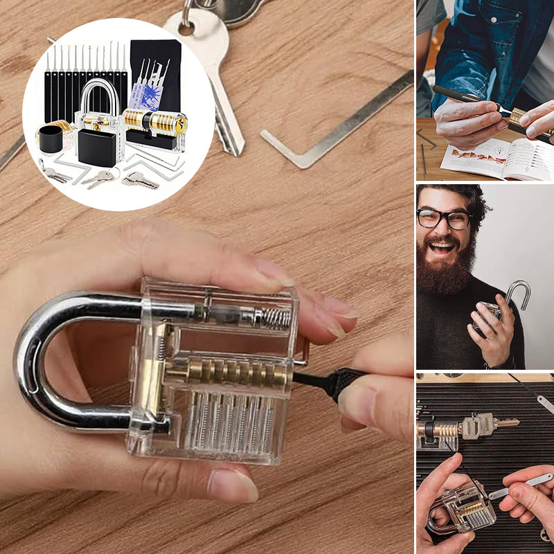 37-Piece Waterproof Lock Pick Set with Stainless Steel Keys