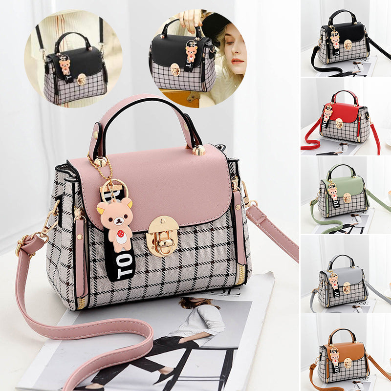 Fashionable Plaid Handbag