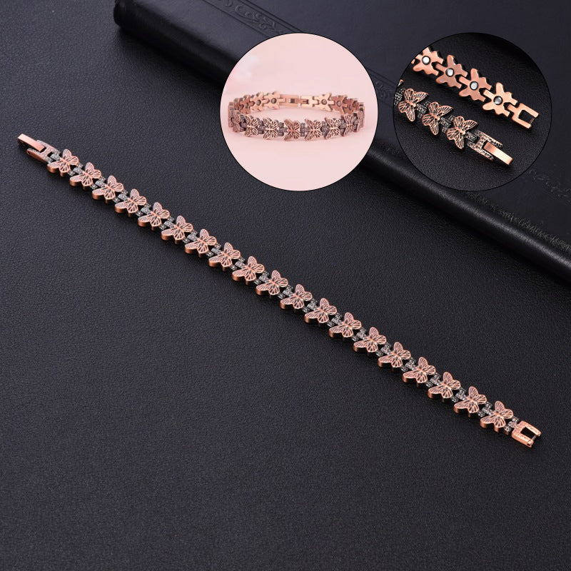 Red Copper Magnetic Butterfly Bracelet