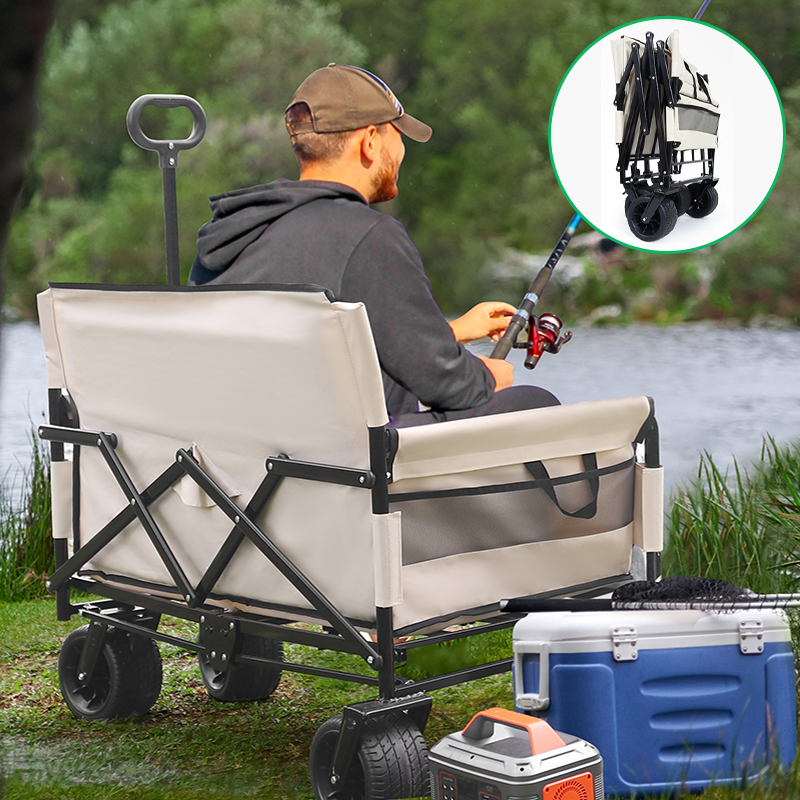 2-in-1 Outdoor Camping Trolley Seat