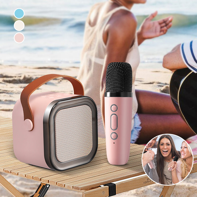 Mini karaokemaskin med trådlösa mikrofoner