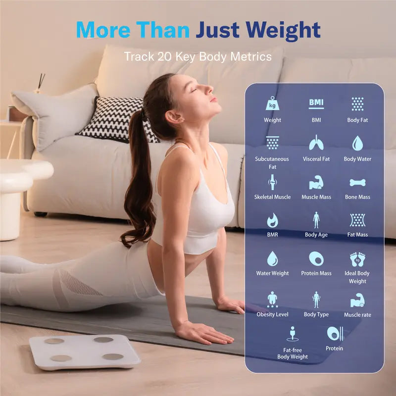7-Color Glowing Bluetooth Digital Scale for BMI and Body Fat