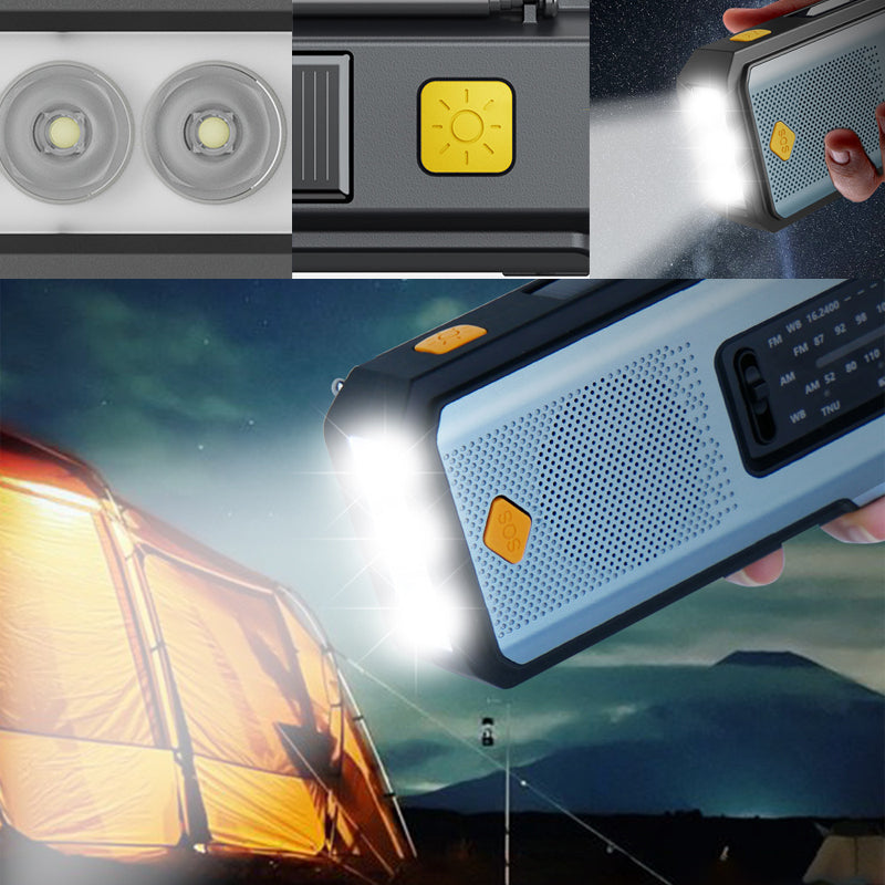 Hand Crank & Solar Emergency Weather Radio with Power Bank & LED