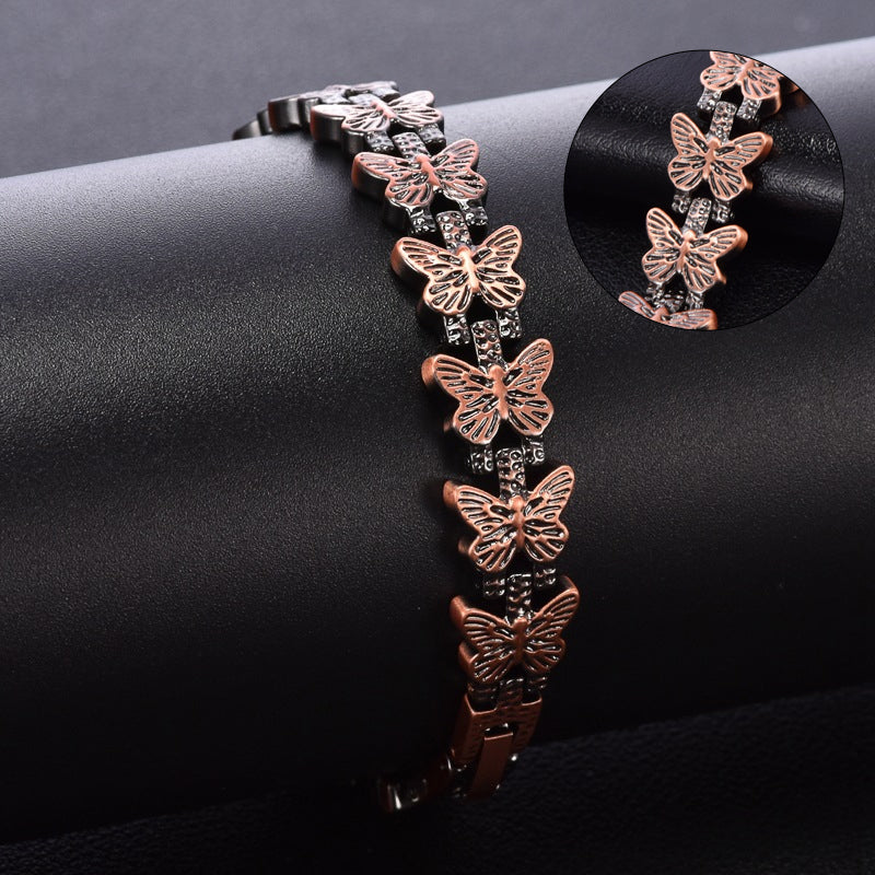 Red Copper Magnetic Butterfly Bracelet
