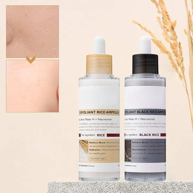 Glow Rice Ampoule Duo - Serums for Brightening, Exfoliating, and Moisturizing