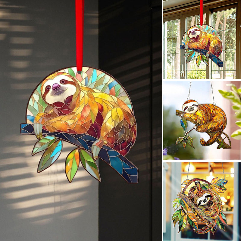 Cute Acrylic Sloth Ornament