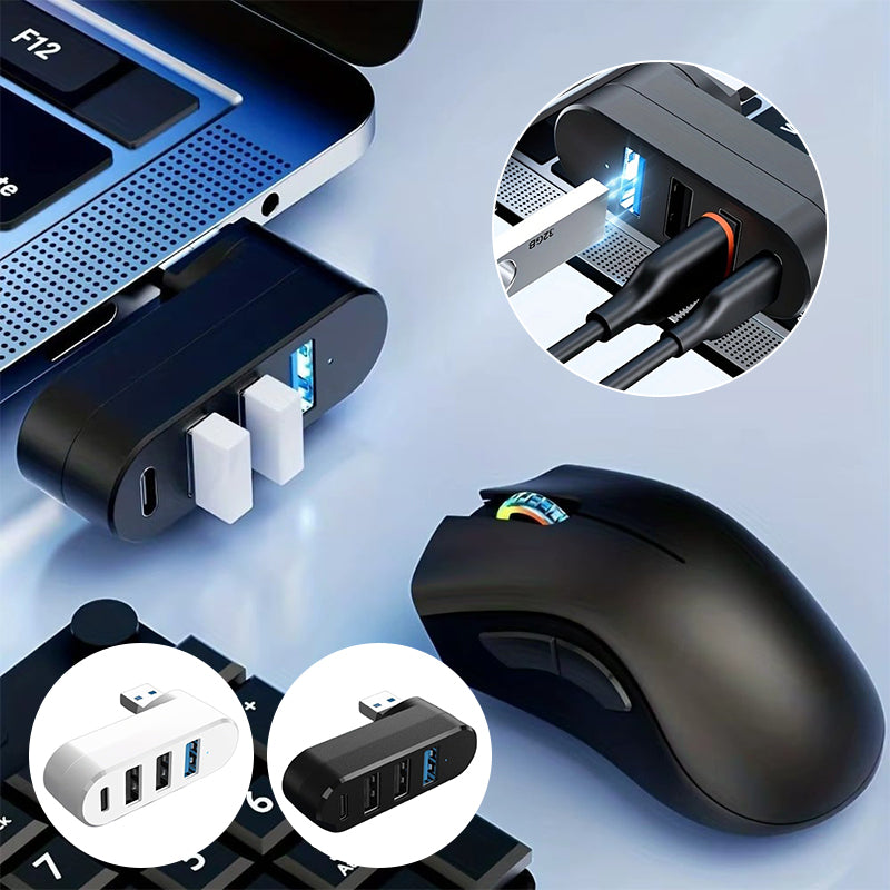 Multifunctional Mini Rotatable 3-port USB Port