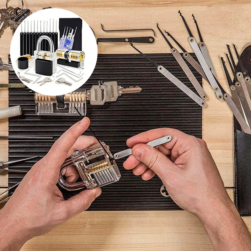 37-Piece Waterproof Lock Pick Set with Stainless Steel Keys