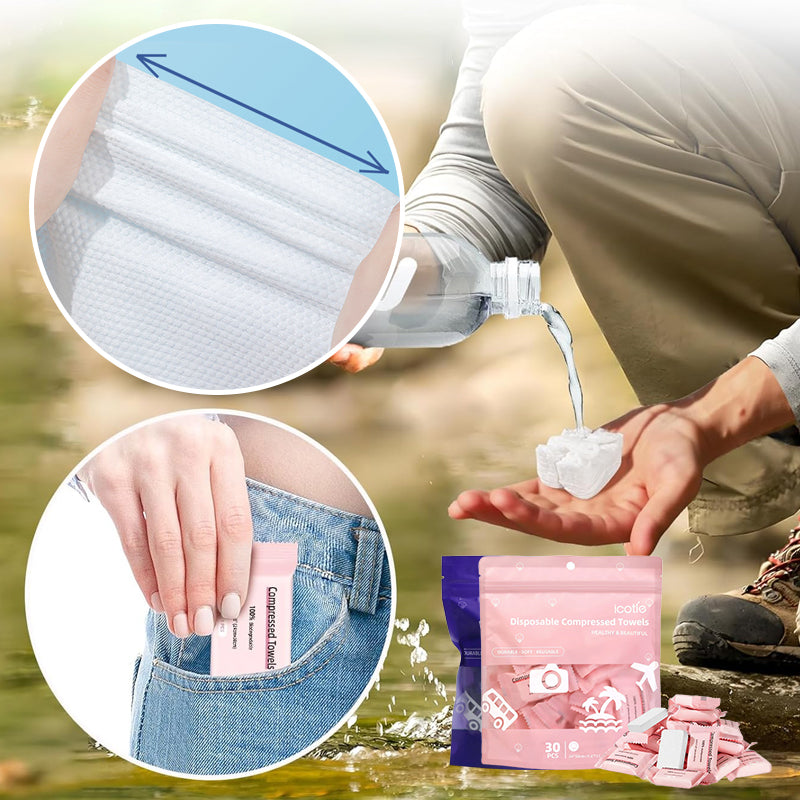 Compressed Travel Towels – Individually Wrapped Disposable Face Towels