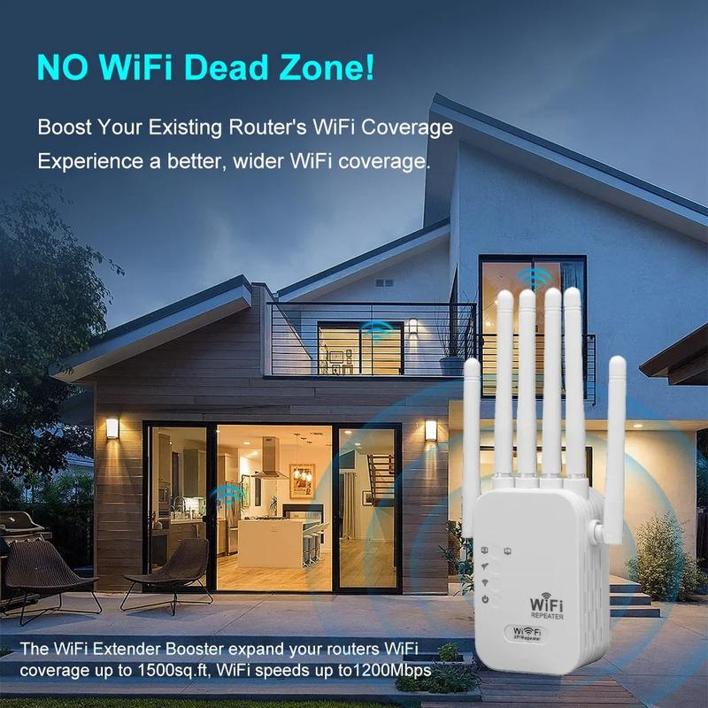 6-Antenna WiFi Extender 1200Mbps