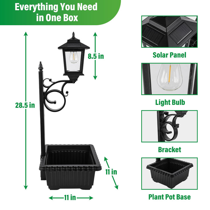 Solar Powered Flower Pot Street Light