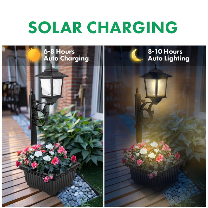 Solar Powered Flower Pot Street Light