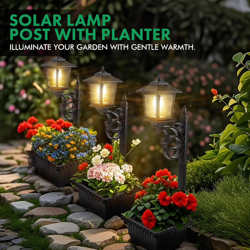 Solar Powered Flower Pot Street Light
