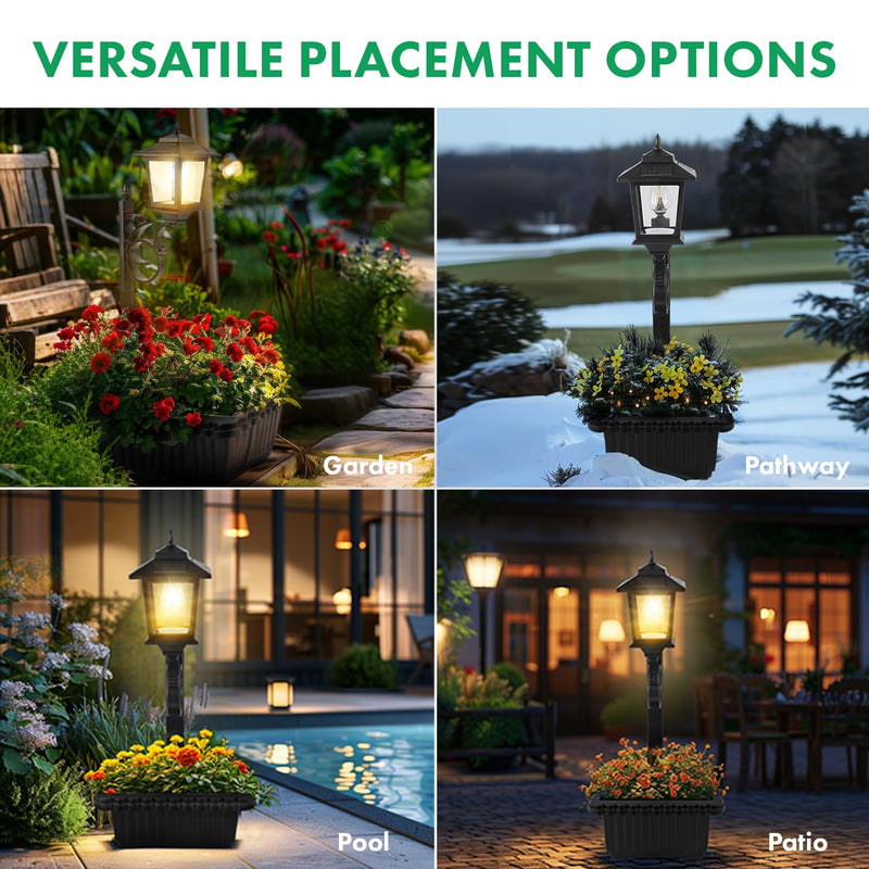 Solar Powered Flower Pot Street Light