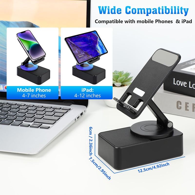 Cell Phone Stand with Wireless Bluetooth Speaker