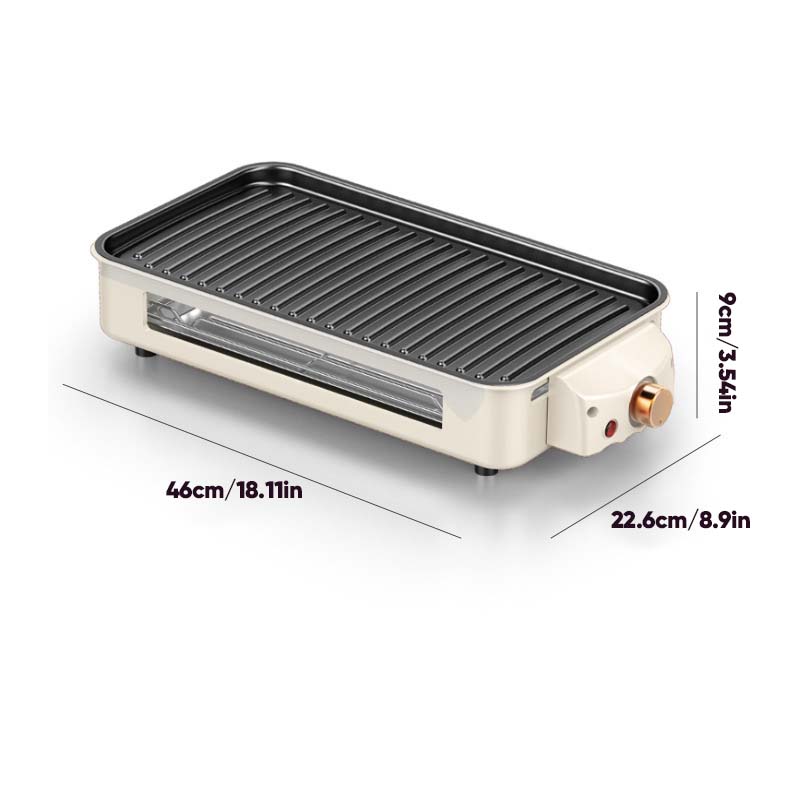 Indoor Smokeless Grill with Non-Stick Removable Plate