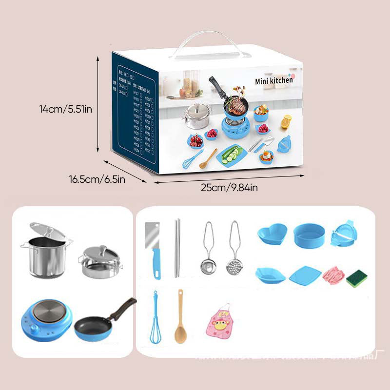 Children's Real Cooking Mini Kitchen Toys - 22 PCS Set