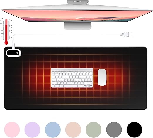 Large Heated Mouse Pad with Adjustable Heat Levels