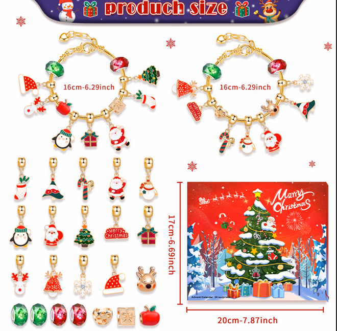 Christmas Advent Calendar Charm Bracelets