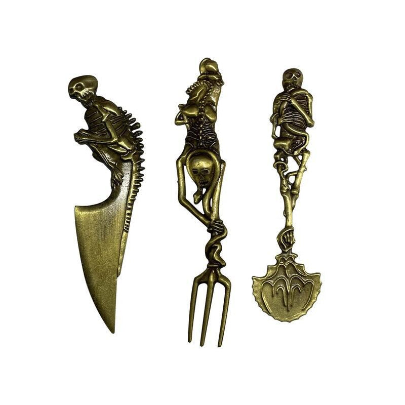 Halloween-present Skeletala Bestickset (3 st)