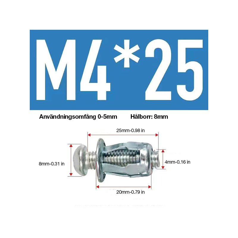 Expansionsskruvens kronbladsmutter (50 st)