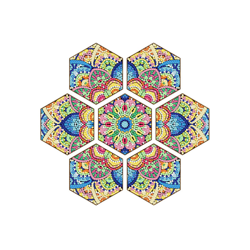 7pcs/Set Cup Coasters Stackable DIY Honeycomb Shape Cup Mat