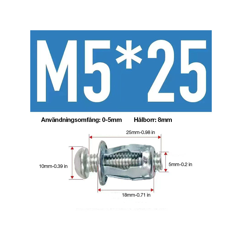 Expansionsskruvens kronbladsmutter (50 st)