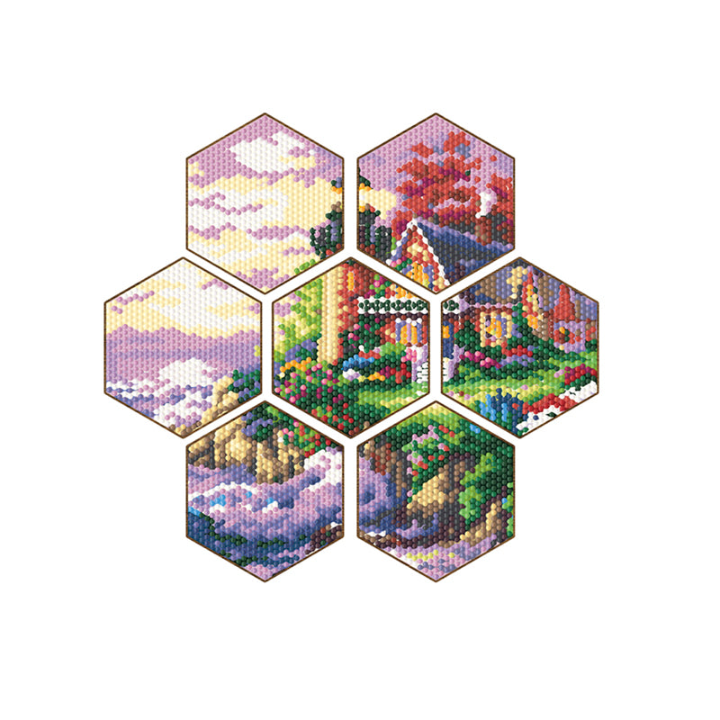 7pcs/Set Cup Coasters Stackable DIY Honeycomb Shape Cup Mat