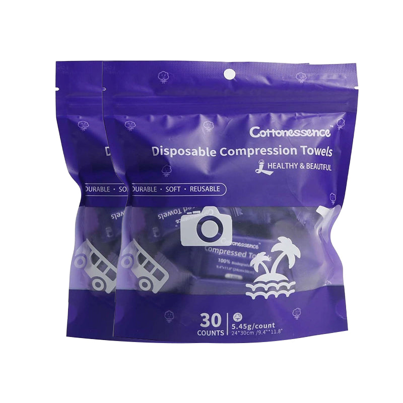 Compressed Travel Towels – Individually Wrapped Disposable Face Towels