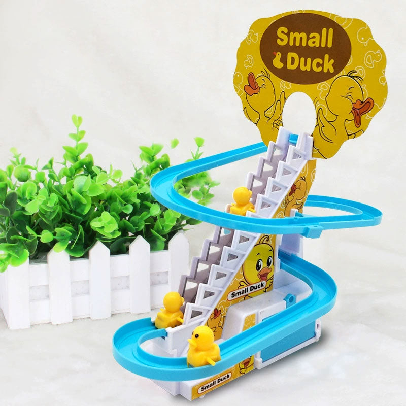 Electric Duck Climbing Race Track Toy – LED Lights & Music Roller Coaster Playset