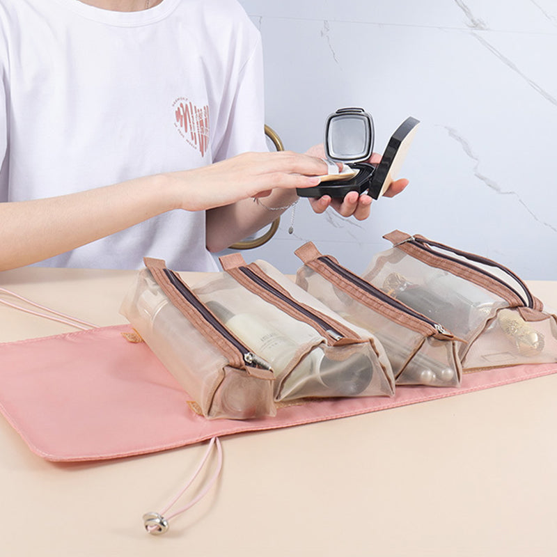 4 st. i 1 bärbar resväska för kosmetika