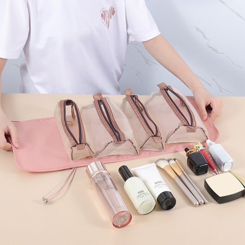 4 st. i 1 bärbar resväska för kosmetika