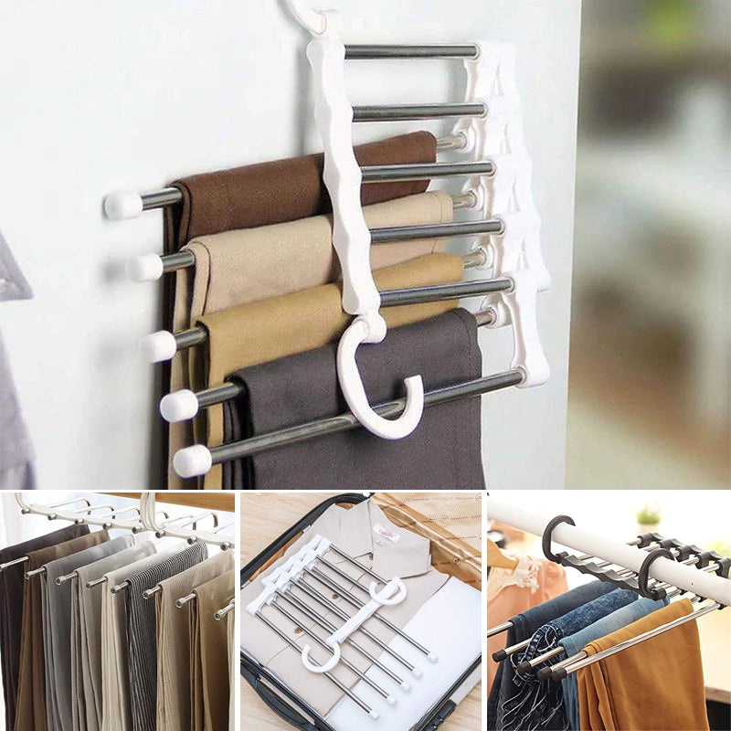 Platsbesparande byxhängare för flera ändamål Garderobshängare