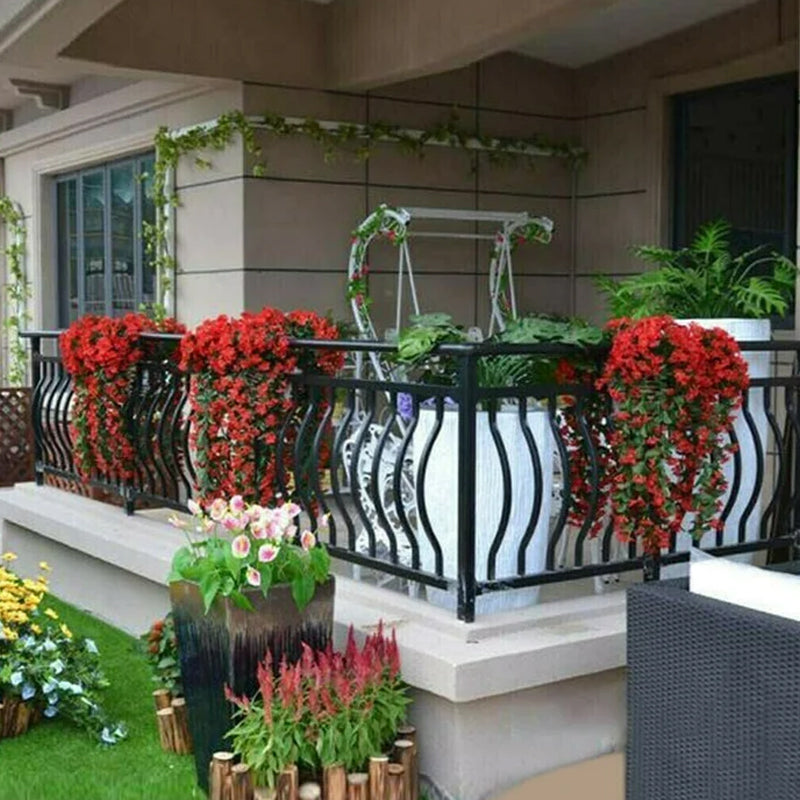 Simulerad violett hängande korg