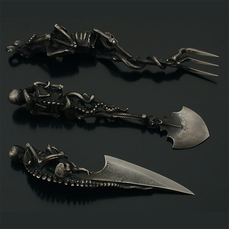 Halloween-present Skeletala Bestickset (3 st)