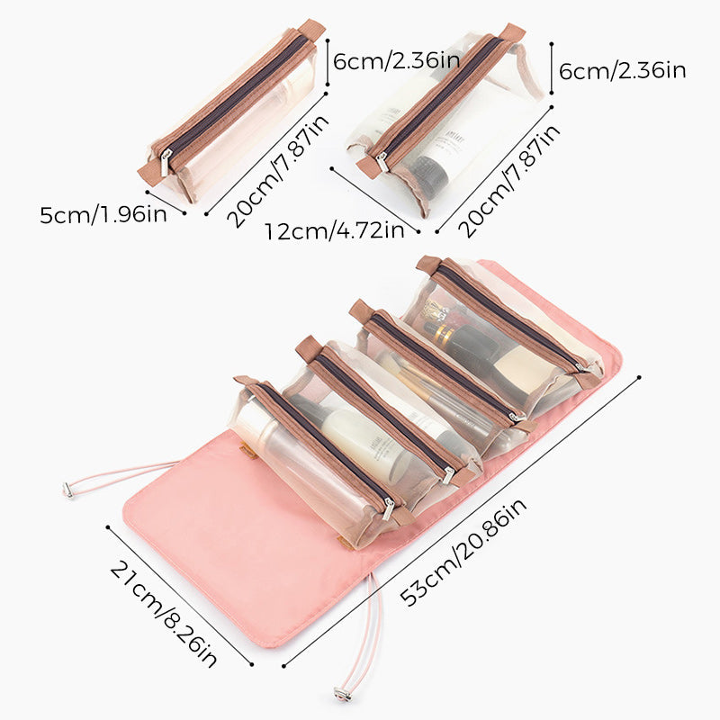 4 st. i 1 bärbar resväska för kosmetika