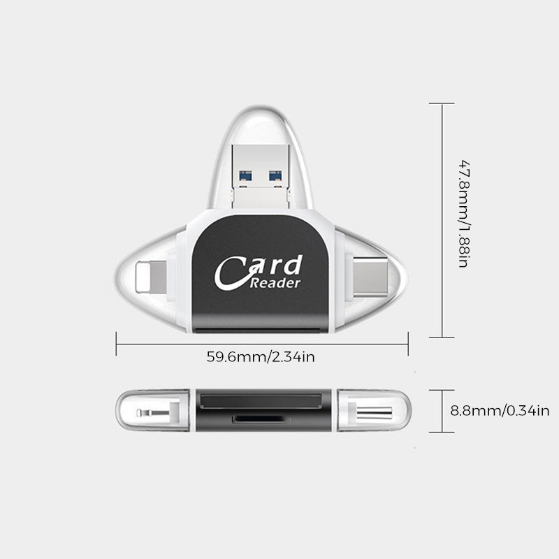 Multi-Port 4 in1 Universal SD TF-kortläsare