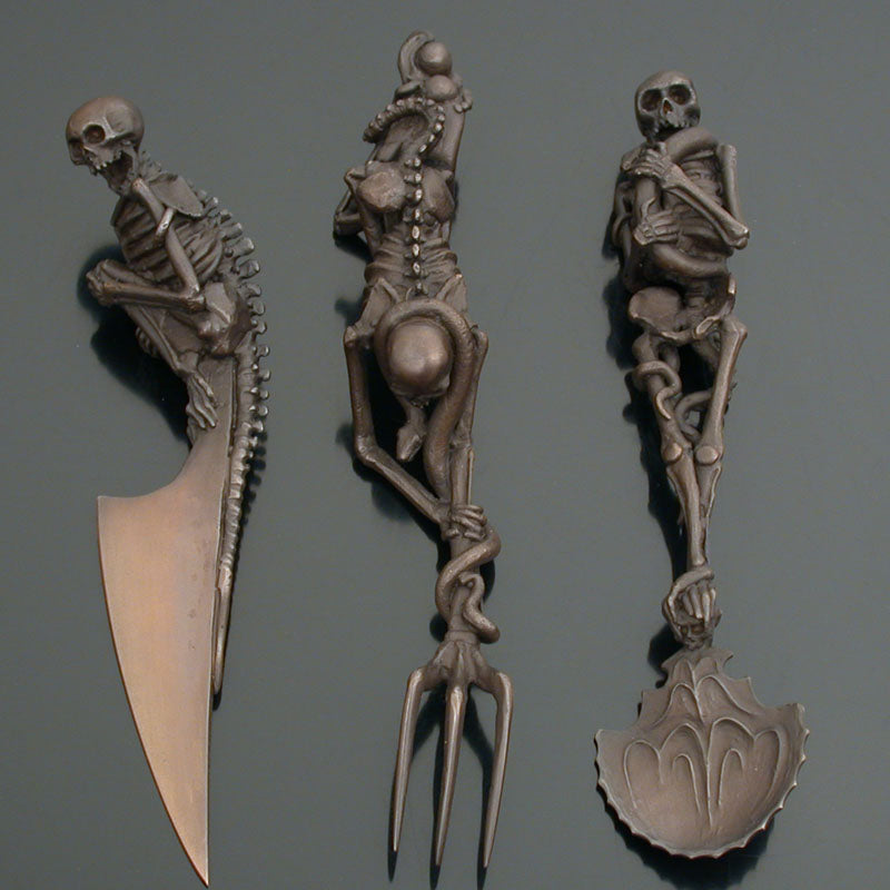 Halloween-present Skeletala Bestickset (3 st)