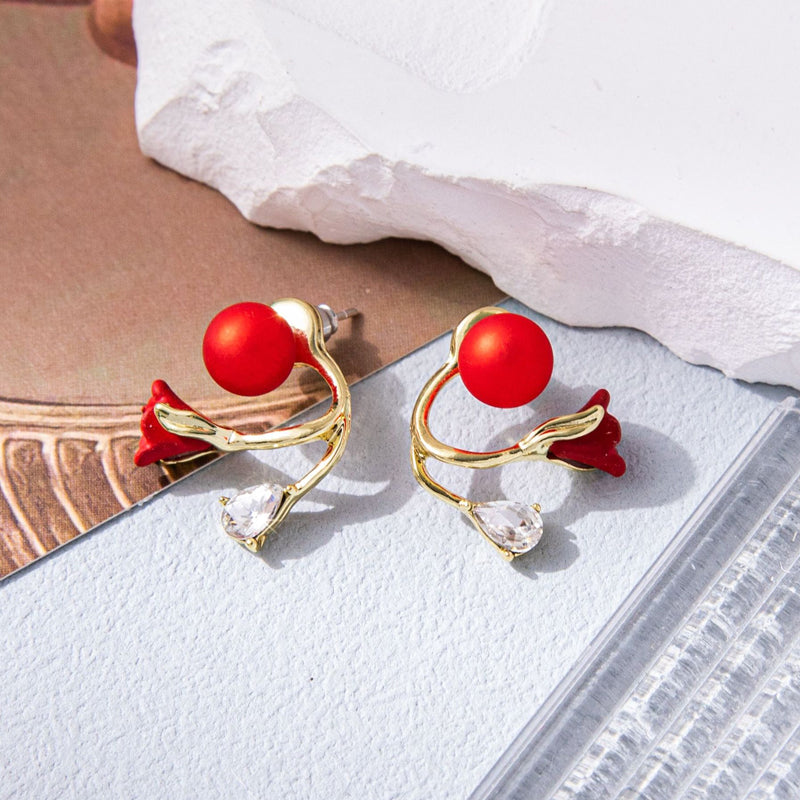 Mångsidiga örhängen med tulpanblomma