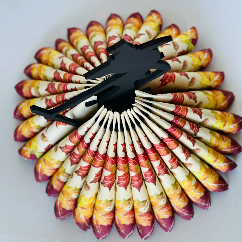 Trätrulle Halloween-häx-servetthållare-dekoration