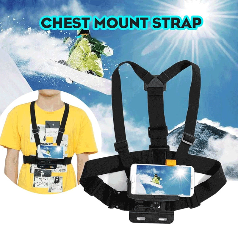 Chest strap mobile phone holder