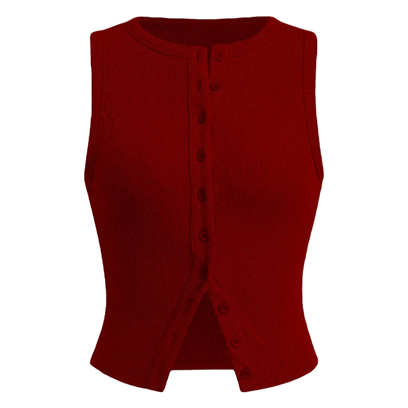 Sleeveless Buttoned Vest