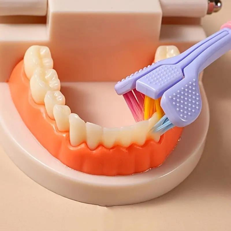 360° Triple-Head Soft & Hard Bristle Toothbrush