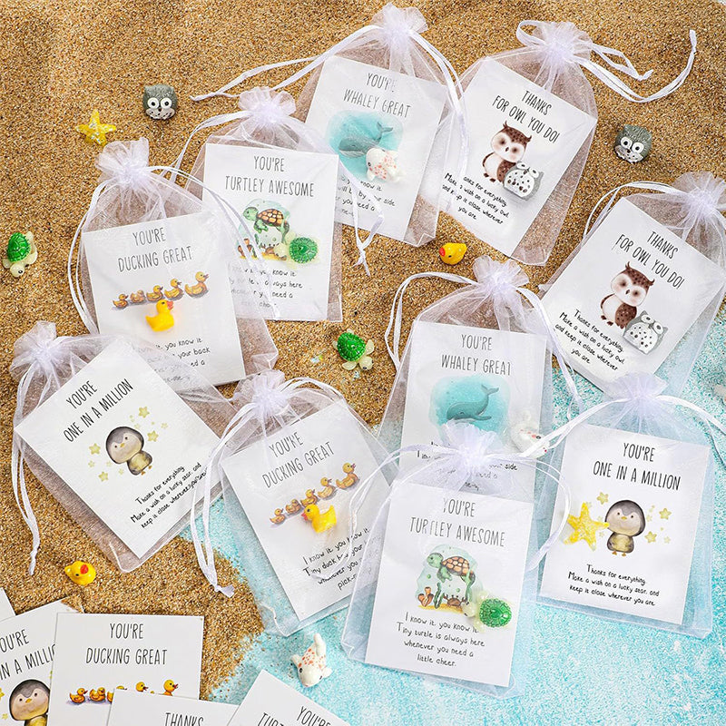 Funny Resin Animals with Thank You Cards, Appreciation Staff Pocket Gift