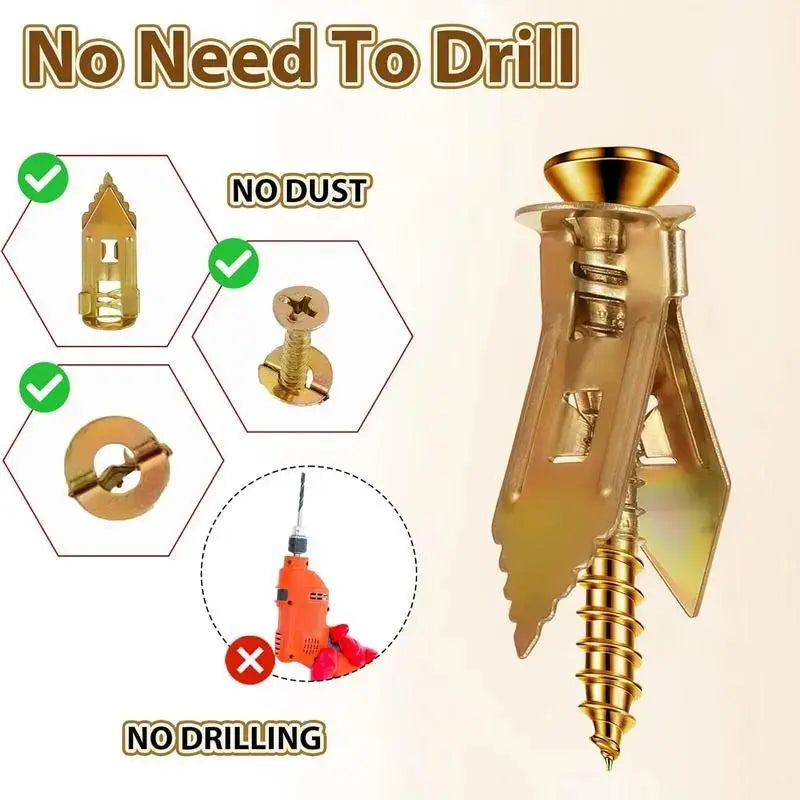 Self-Drilling Drywall Expansion Anchors with Screws