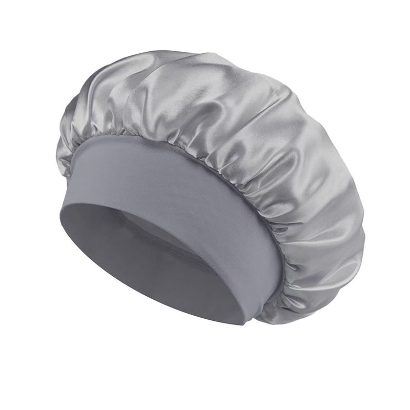 Breathable Silk Satin Sleep Bonnet with Elastic Wide Band