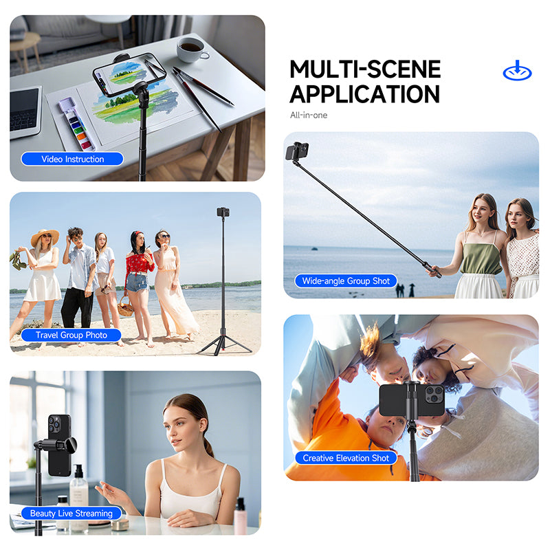 TT01 Extendable Bluetooth Selfie Stick Tripod