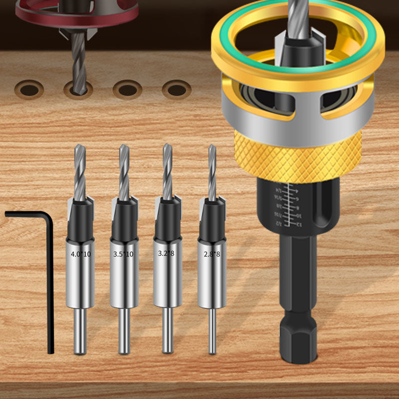 Adjustable Woodworking Countersink Drill Bit Set