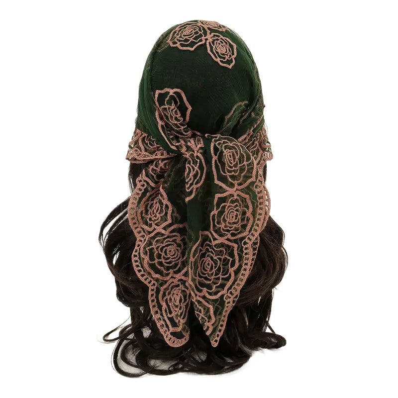 Spring Floral Mesh Scallop Design Bandana