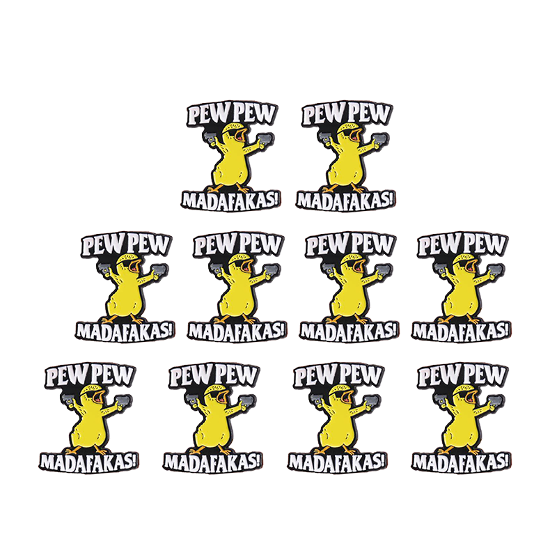 Brev & tecknad anka design brosch